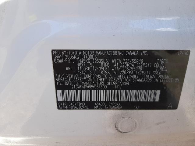 Photo 9 VIN: 2T3WF4DV6BW067609 - TOYOTA RAV4 SPORT 