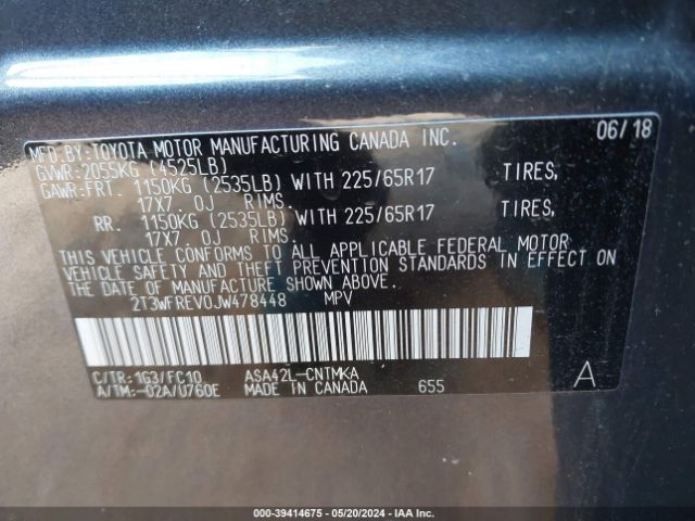 Photo 8 VIN: 2T3WFREV0JW478448 - TOYOTA RAV4 