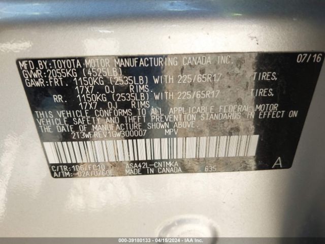 Photo 8 VIN: 2T3WFREV1GW300007 - TOYOTA RAV4 