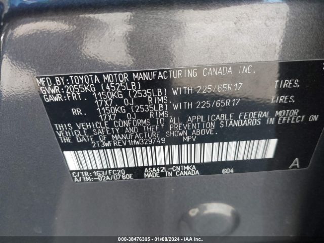 Photo 8 VIN: 2T3WFREV1HW329749 - TOYOTA RAV4 