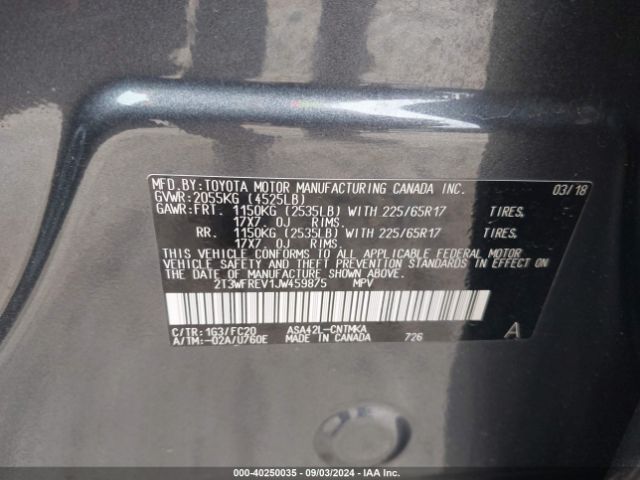 Photo 8 VIN: 2T3WFREV1JW459875 - TOYOTA RAV4 