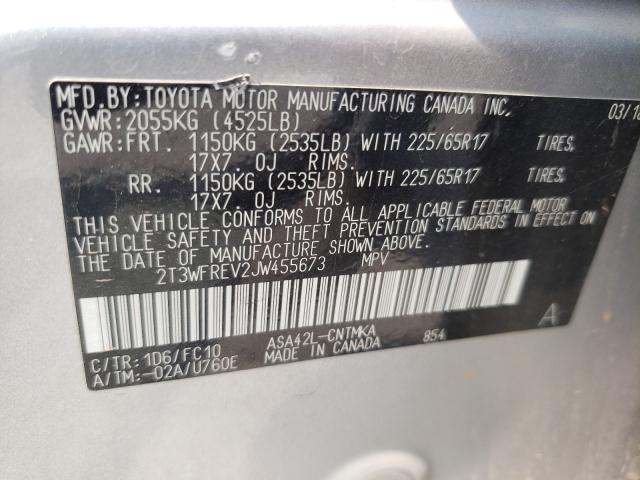 Photo 9 VIN: 2T3WFREV2JW455673 - TOYOTA RAV4 ADVEN 