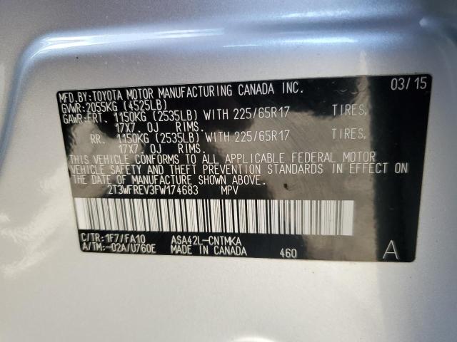 Photo 12 VIN: 2T3WFREV3FW174683 - TOYOTA RAV4 XLE 