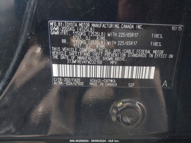 Photo 8 VIN: 2T3WFREV4FW232168 - TOYOTA RAV4 