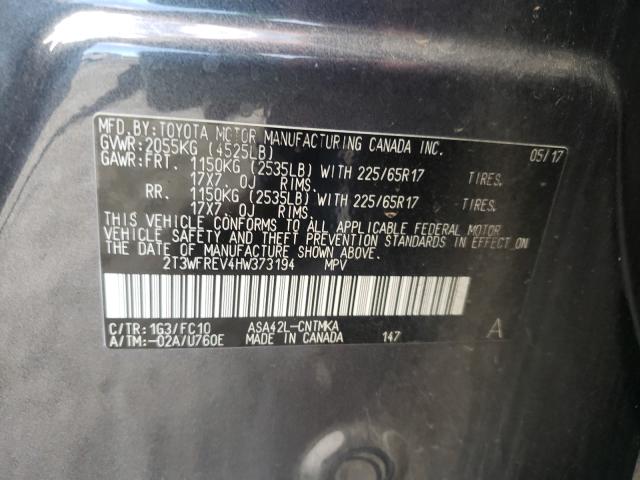 Photo 9 VIN: 2T3WFREV4HW373194 - TOYOTA RAV4 XLE 