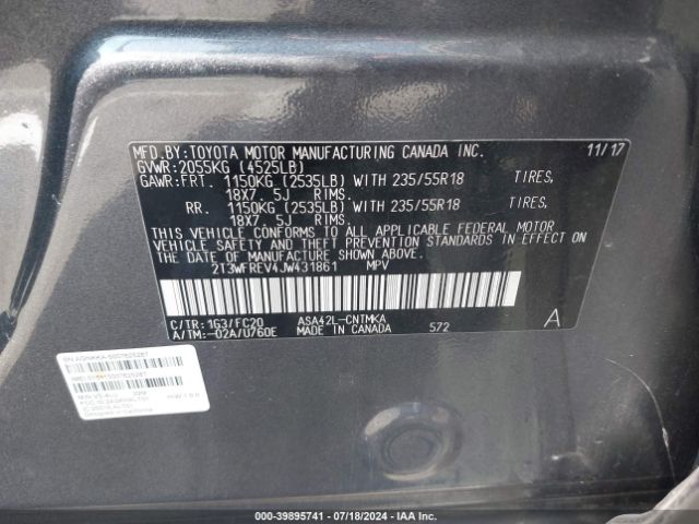 Photo 8 VIN: 2T3WFREV4JW431861 - TOYOTA RAV4 