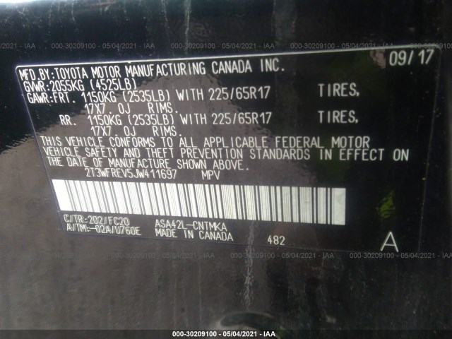 Photo 8 VIN: 2T3WFREV5JW411697 - TOYOTA RAV4 