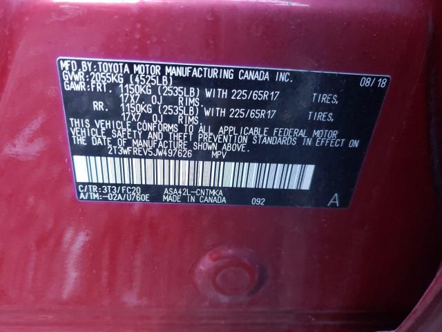 Photo 9 VIN: 2T3WFREV5JW497626 - TOYOTA RAV4 