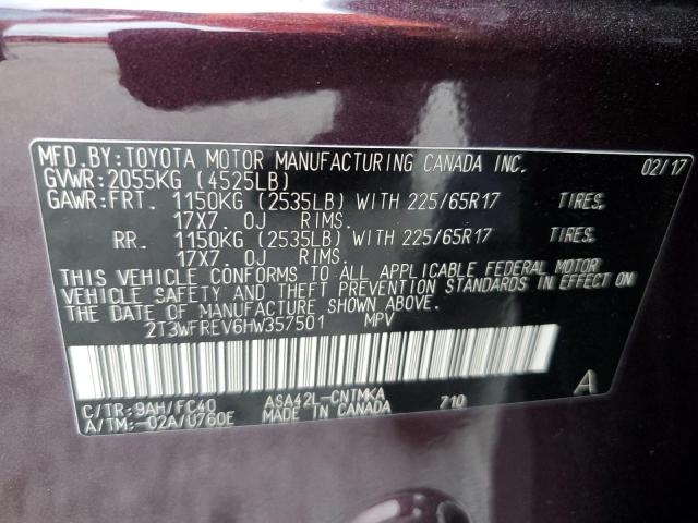 Photo 12 VIN: 2T3WFREV6HW357501 - TOYOTA RAV4 XLE 