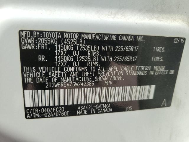 Photo 12 VIN: 2T3WFREV7GW242386 - TOYOTA RAV4 XLE 