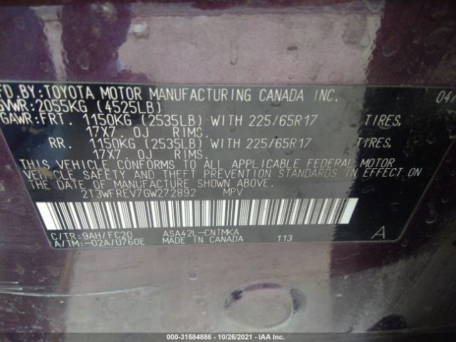 Photo 8 VIN: 2T3WFREV7GW272892 - TOYOTA RAV4 