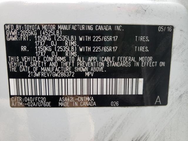 Photo 9 VIN: 2T3WFREV7GW286372 - TOYOTA RAV4 XLE 