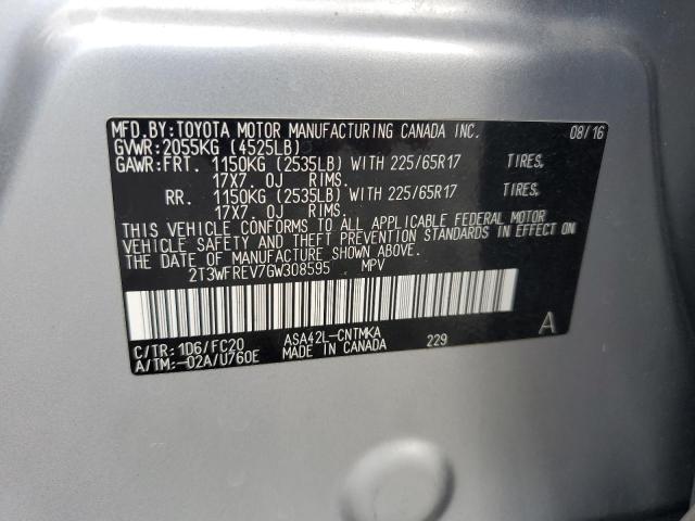 Photo 12 VIN: 2T3WFREV7GW308595 - TOYOTA RAV4 XLE 