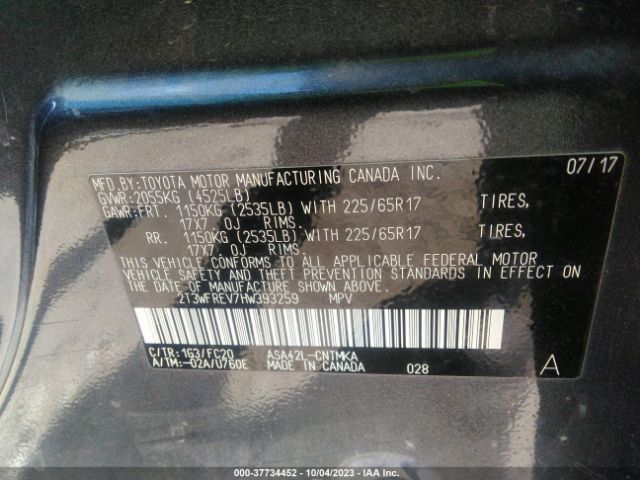 Photo 8 VIN: 2T3WFREV7HW393259 - TOYOTA RAV4 