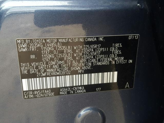 Photo 9 VIN: 2T3WFREV8DW039132 - TOYOTA RAV4 XLE 