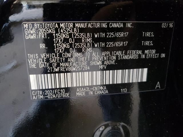 Photo 9 VIN: 2T3WFREV8GW257284 - TOYOTA RAV4 XLE 