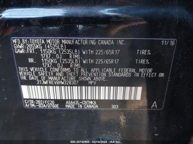 Photo 8 VIN: 2T3WFREV8HW328307 - TOYOTA RAV4 