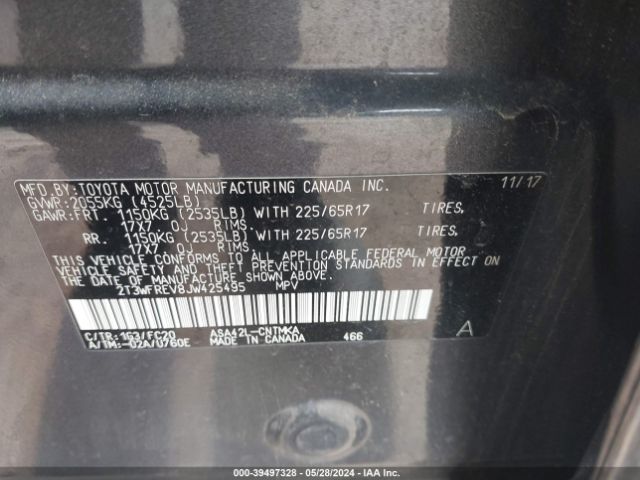 Photo 8 VIN: 2T3WFREV8JW425495 - TOYOTA RAV4 