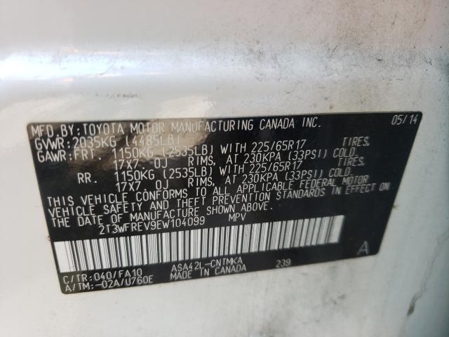 Photo 9 VIN: 2T3WFREV9EW104099 - TOYOTA RAV4 XLE 