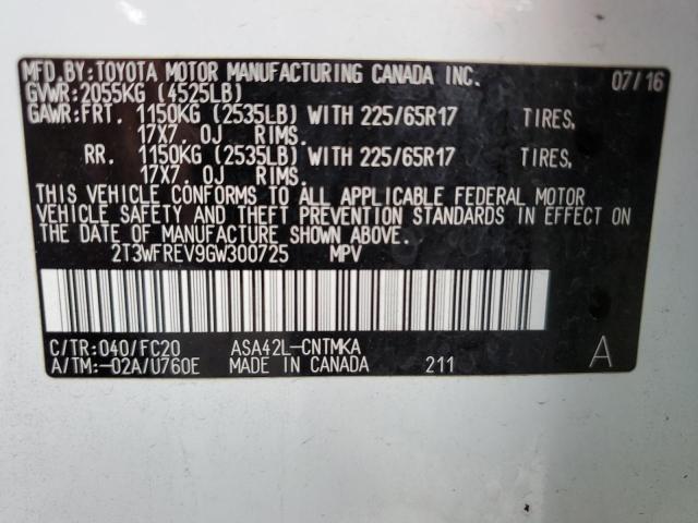 Photo 12 VIN: 2T3WFREV9GW300725 - TOYOTA RAV4 XLE 