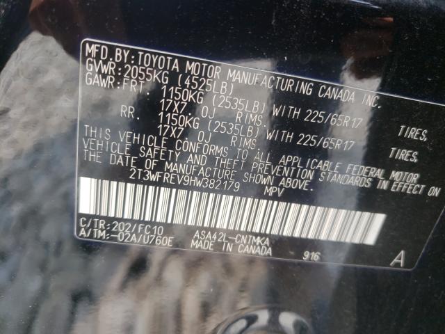 Photo 9 VIN: 2T3WFREV9HW382179 - TOYOTA RAV4 XLE 