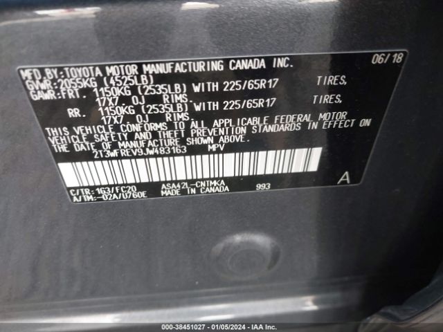 Photo 8 VIN: 2T3WFREV9JW483163 - TOYOTA RAV4 