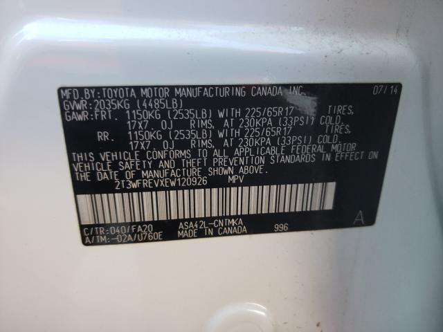 Photo 9 VIN: 2T3WFREVXEW120926 - TOYOTA RAV4 XLE 