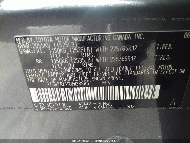 Photo 8 VIN: 2T3WFREVXGW288861 - TOYOTA RAV4 