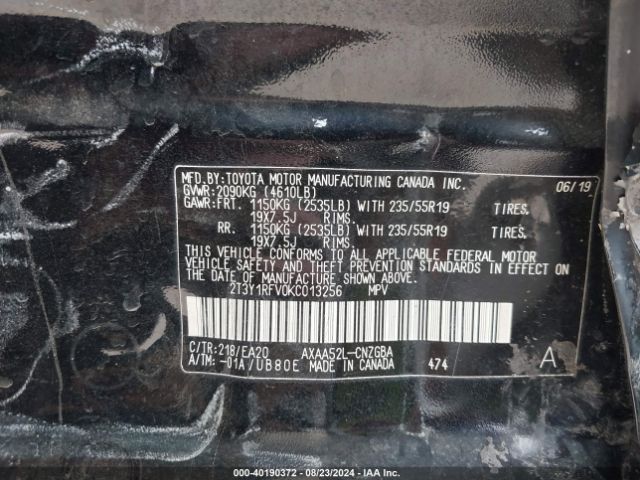 Photo 8 VIN: 2T3Y1RFV0KC013256 - TOYOTA RAV4 