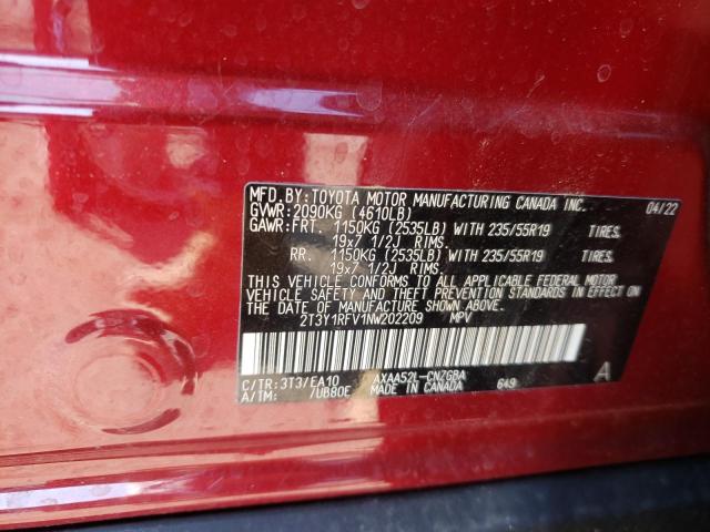 Photo 9 VIN: 2T3Y1RFV1NW202209 - TOYOTA RAV4 LIMIT 