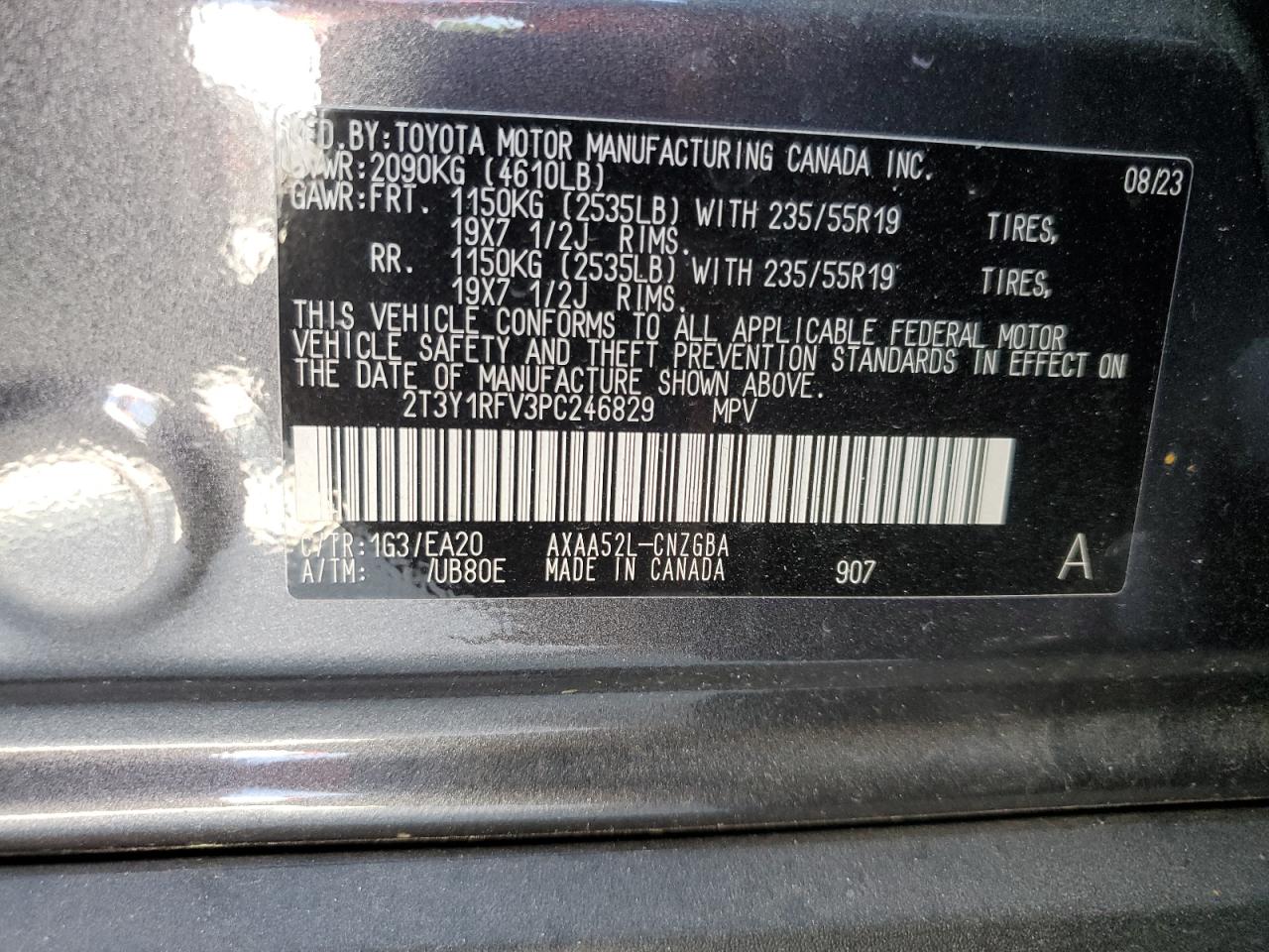 Photo 12 VIN: 2T3Y1RFV3PC246829 - TOYOTA RAV 4 