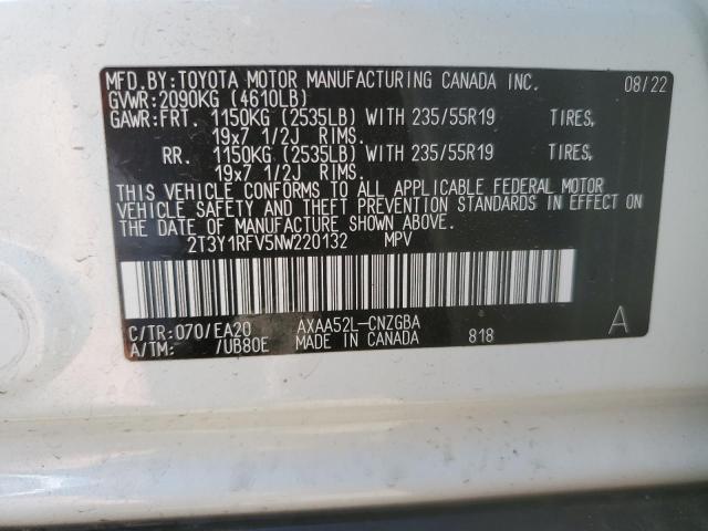 Photo 12 VIN: 2T3Y1RFV5NW220132 - TOYOTA RAV4 