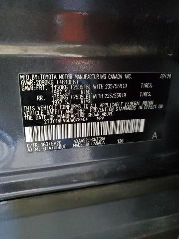 Photo 11 VIN: 2T3Y1RFV6LW078404 - TOYOTA RAV4 