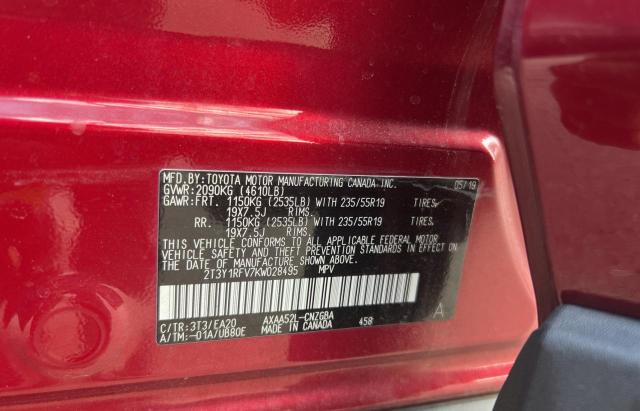 Photo 9 VIN: 2T3Y1RFV7KW028495 - TOYOTA RAV4 LIMIT 