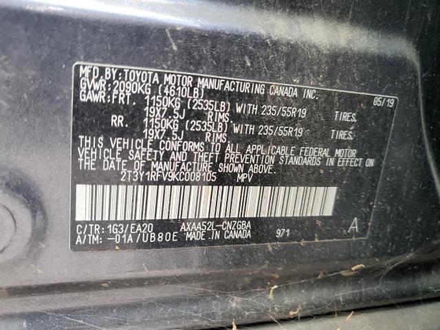 Photo 12 VIN: 2T3Y1RFV9KC008105 - TOYOTA RAV4 