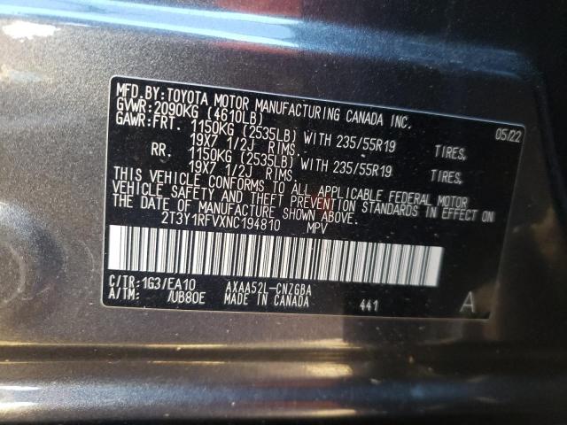 Photo 11 VIN: 2T3Y1RFVXNC194810 - TOYOTA RAV4 LIMIT 