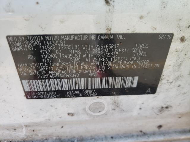 Photo 9 VIN: 2T3YF4DVXAW048343 - TOYOTA RAV4 LIMIT 