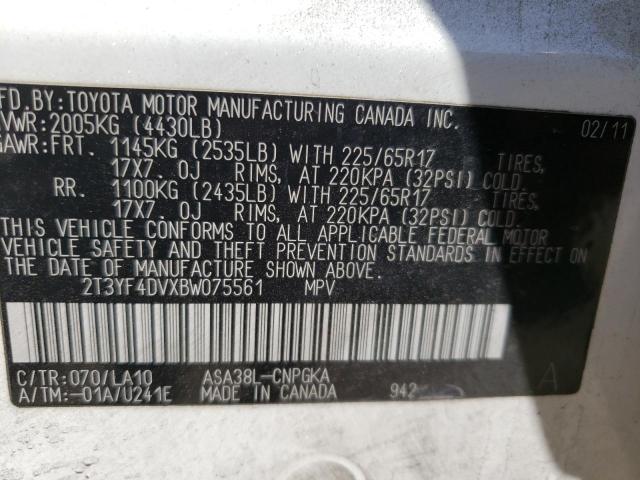 Photo 12 VIN: 2T3YF4DVXBW075561 - TOYOTA RAV4 LIMIT 