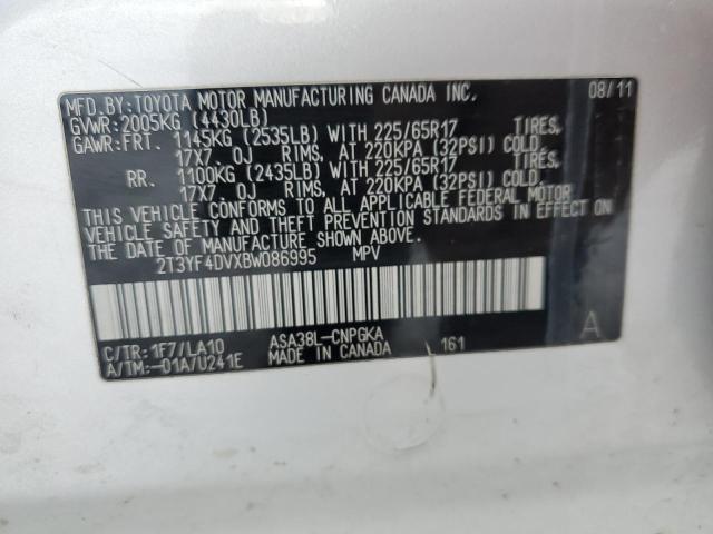 Photo 12 VIN: 2T3YF4DVXBW086995 - TOYOTA RAV4 LIMIT 