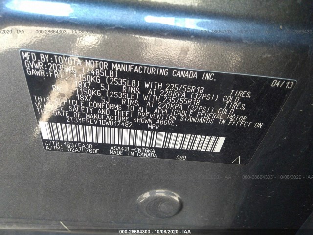 Photo 8 VIN: 2T3YFREV1DW017482 - TOYOTA RAV4 