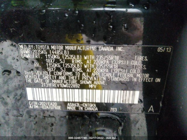 Photo 8 VIN: 2T3YFREV1DW022892 - TOYOTA RAV4 