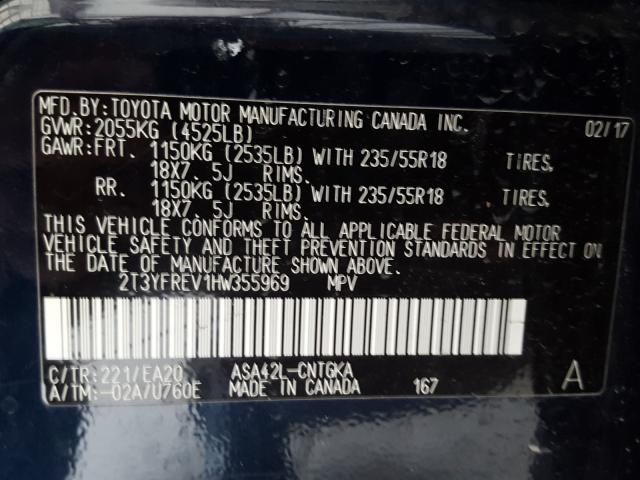 Photo 9 VIN: 2T3YFREV1HW355969 - TOYOTA RAV4 LIMIT 