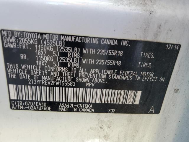 Photo 12 VIN: 2T3YFREV2FW155583 - TOYOTA RAV4 LIMIT 