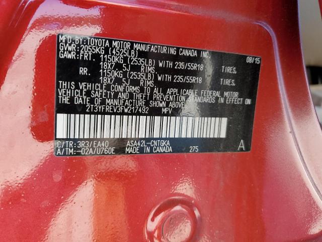 Photo 12 VIN: 2T3YFREV3FW217492 - TOYOTA RAV4 LIMIT 