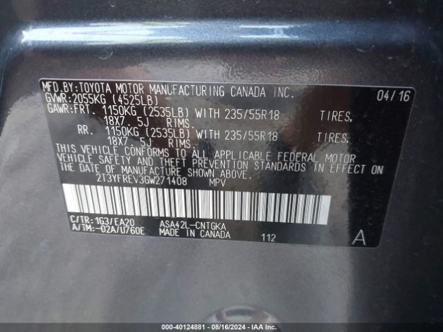 Photo 8 VIN: 2T3YFREV3GW271408 - TOYOTA RAV4 