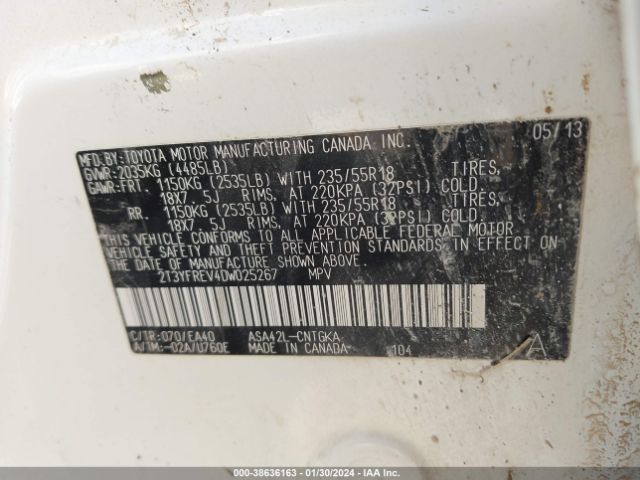 Photo 8 VIN: 2T3YFREV4DW025267 - TOYOTA RAV4 