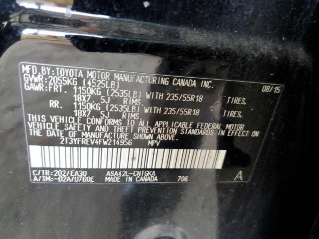 Photo 11 VIN: 2T3YFREV4FW214956 - TOYOTA RAV4 LIMIT 