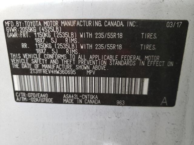 Photo 9 VIN: 2T3YFREV4HW360695 - TOYOTA RAV4 LIMIT 