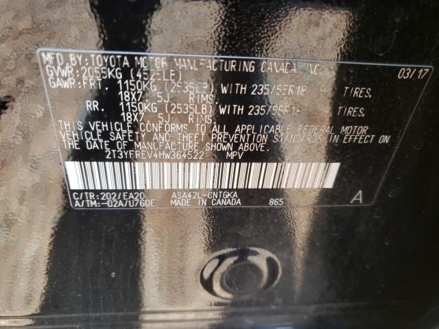 Photo 9 VIN: 2T3YFREV4HW364522 - TOYOTA RAV4 LIMIT 