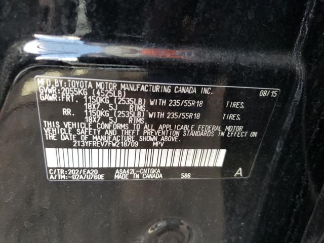 Photo 9 VIN: 2T3YFREV7FW218709 - TOYOTA RAV4 LIMIT 